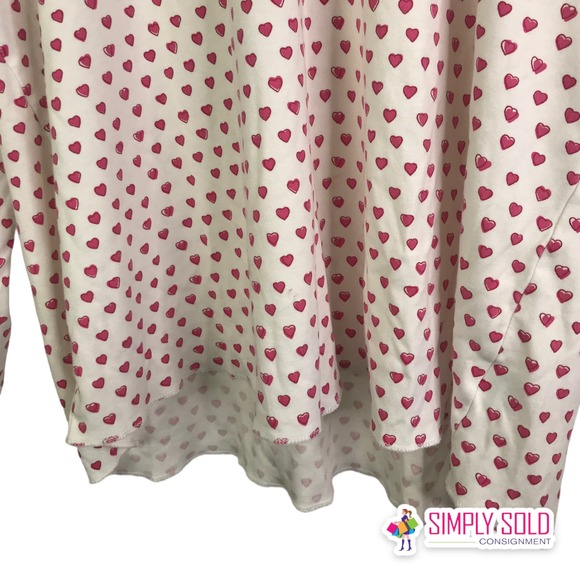 Roller Rabbit Women's Hearts Pajama‎ Set Loungewear White Pink Cotton Stretch XL - Picture 11 of 15